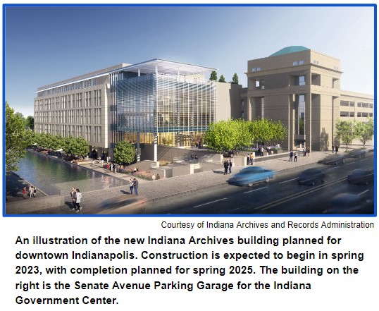 Illustration of new Indiana Archives building