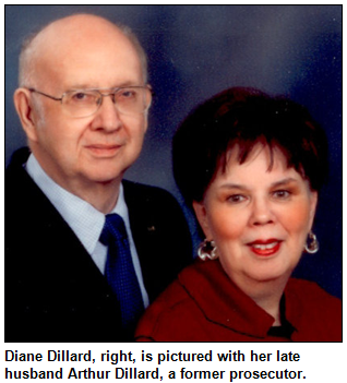 Diane Dillard, right, is pictured with her late husband Arthur Dillard, a former prosecutor.