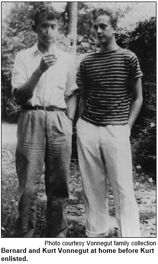 Bernard and Kurt Vonnegut at home before Kurt enlisted. Photo courtesy Vonnegut family collection.