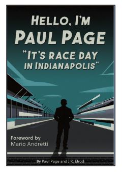 Book cover: "Hello, I'm Paul Page; It's Race Day in Indianapolis"