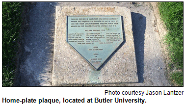 Home-plate plaque, located at Butler University. Image courtesy Jason Lantzer.
