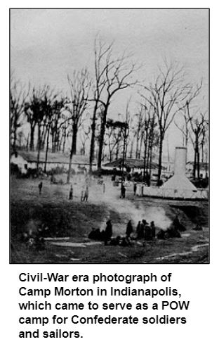 Civil-War era photograph of Camp Morton in Indianapolis, which came to serve as a POW camp for Confederate soldiers and sailors.