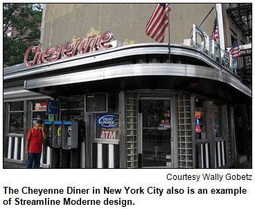 The Cheyenne Diner in New York City also is an example of Streamline Moderne design. Photo by Wally Gobetz.