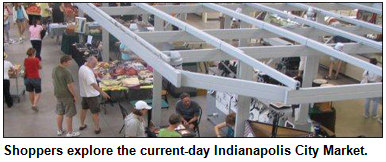 Shoppers explore the current-day Indianapolis City Market.
