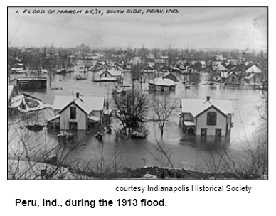 Peru, Ind., during the 1913 flood. Courtesy Indianapolis Historical Society.