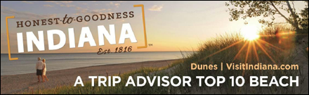 Indiana Dunes are featured in an Honest to Goodness Indiana tourism ad.