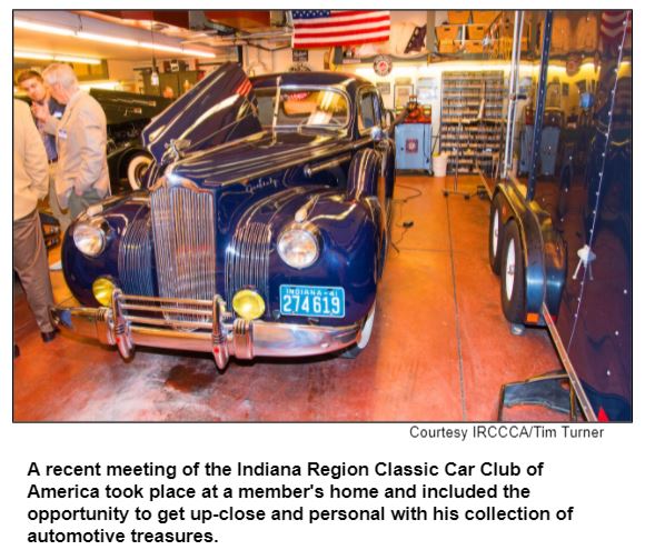 A recent meeting of the Indiana Region Classic Car Club of America took place at a member's home and included the opportunity to get up-close and personal with his collection of automotive treasures. Courtesy IRCCCA/Tim Turner.