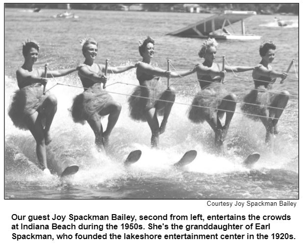 Our guest Joy Spackman Bailey, second from left, entertains the crowds at Indiana Beach during the 1950s. She's the granddaughter of Earl Spackman, who founded the lakeshore entertainment center in the 1920s.