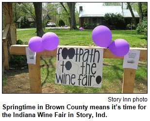 Springtime in Brown County means it’s time for the Indiana Wine Fair in Story, Ind. Image courtesy Story Inn.