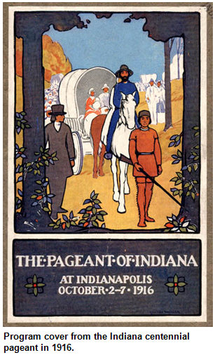 Program cover from the Indiana centennial pageant in 1916.