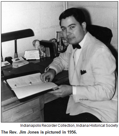 Jim Jones at a desk, 1956. Courtesy Indianapolis Recorder Collection, Indiana Historical Society.