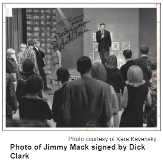 Jimmy Mack photo signed by Dick Clark