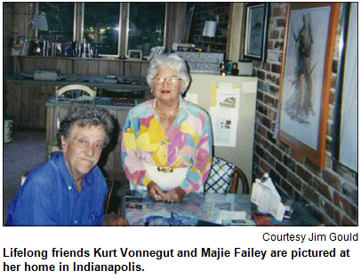 Lifelong friends Kurt Vonnegut and Majie Failey are pictured at her home in Indianapolis. Image courtesy Jim Gould.