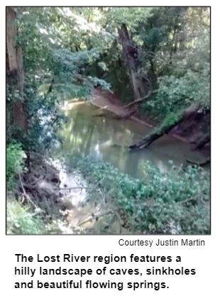 The Lost River region features a hilly landscape of caves, sinkholes and beautiful flowing springs. Courtesy Justin Martin