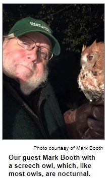 Mark Booth with screech owl