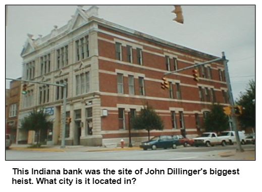 This Indiana bank was the site of John Dillinger's biggest heist. What city is it located in?