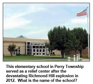 This elementary school in Perry Township served as a relief center after the devastating Richmond Hill explosion in 2012.  What is the name of the school? 
