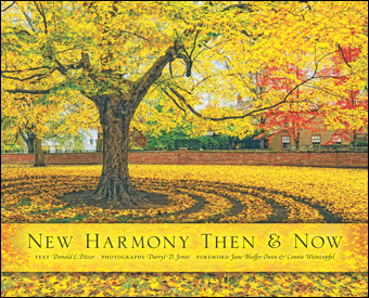 Book cover of New Harmony Then and Now, by Donald Pitzer and Darryl Jones.