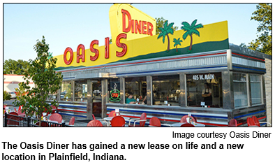 The Oasis Diner has gained a new lease on life and a new location in Plainfield, Indiana. Image courtesy Oasis Diner.
