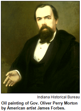 Oil painting of Gov. Oliver Perry Morton by American artist James Forbes. Image courtesy Indiana Historical Bureau.