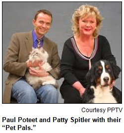 Paul Poteet and Patty Spitler with their “Pet Pals.” Courtesy PPTV.