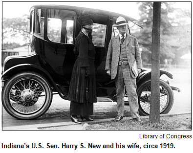 Indiana’s U.S. Sen. Harry S. New and his wife, circa 1919.