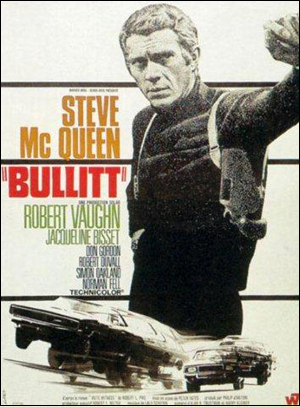 Steve McQueen Bullitt movie poster.