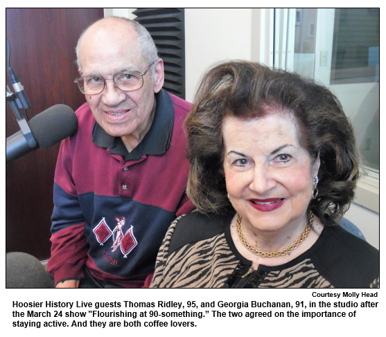 Tom Ridley and Georgia Buchanan appear in the WICR Studios. 