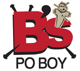 B's Po Boy restaurant logo. Located in downtown Indy's Fountain Square neighborhood, featuring po-boy sandwiches.