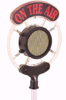 Antique on-air broadcast microphone.