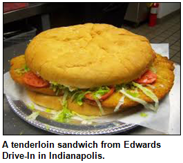 Tenderloin sandwich from Edwards Drive-In in Indianapolis.