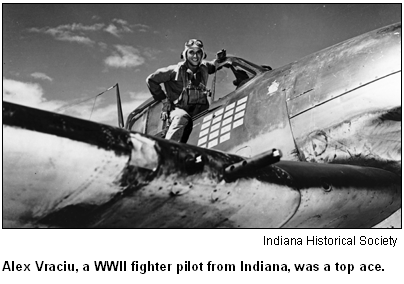 Alex Vraciu, a WWII fighter pilot from Indiana, was a top ace. Image courtesy Indiana Historical Society.