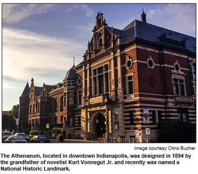The Athenaeum, located in downtown Indianapolis, was designed in 1894 by the grandfather of novelist Kurt Vonnegut Jr. and recently was named a National Historic Landmark. Image courtesy Chris Bucher.
