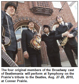 The four original members of the Broadway cast of Beatlemania.
