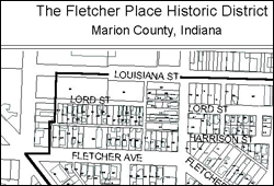 Map of Fletcher Place neighborhood. Click to view larger image.