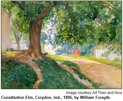 Constitution Elm, Corydon, Ind., 1896, by William Forsyth. Image courtesy Art Then and Now.