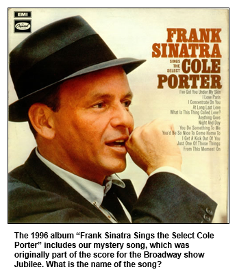 The 1996 album Frank Sinatra Sings the Select Cole Porter includes our mystery song, which was originally part of the score for the Broadway show Jubilee. What is the name of the song?
