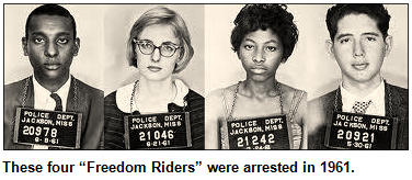 These four “Freedom Riders” were arrested in 1961.