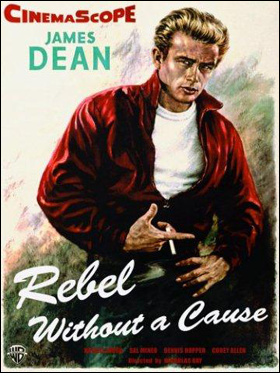 James Dean movie poster for Rebel Without a Cause.