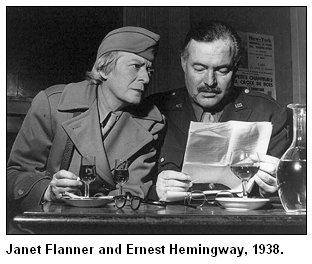 Janet Flanner and Ernest Hemingway, 1938.
