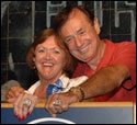 Charlotte and Forrest Lucas, with rings.