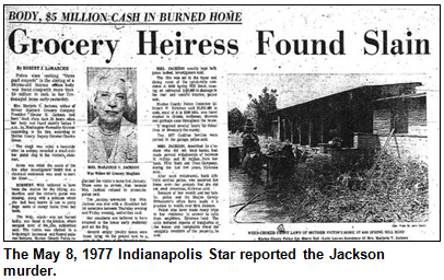 The May 8, 1977 Indianapolis Star reported the Jackson murder.