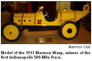 Model of the 1911 Marmon Wasp, winner of the first Indianapolis 500-Mile Race. Image courtesy the Marmon Club.