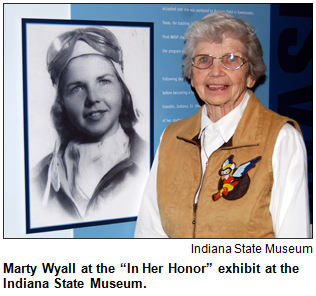 Marty Wyall at the “In Her Honor” exhibit at the Indiana State Museum. Image courtesy Indiana State Museum.