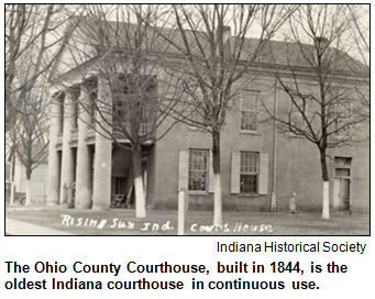 The Ohio County courthouse. Image courtesy Indiana Historical Society.
