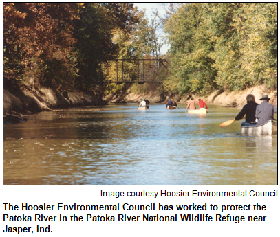 The Hoosier Environmental Council has worked to protect the Patoka River in the Patoka River National Wildlife Refuge near Jasper, Ind.