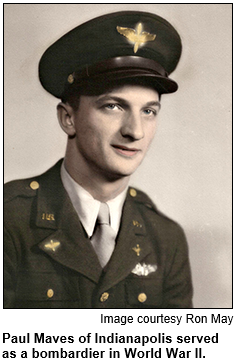 Paul Maves, pictured during his World War II service, was a bombardier with the Army Air Force who participated in the Battle of the Bulge. Image courtesy Ron May.