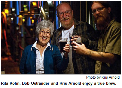 Rita Kohn, Bob Ostrander and Kris Arnold enjoying true brew.