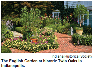 The English Garden at historic Twin Oaks in Indianapolis. Image courtesy Indiana Historical Society.