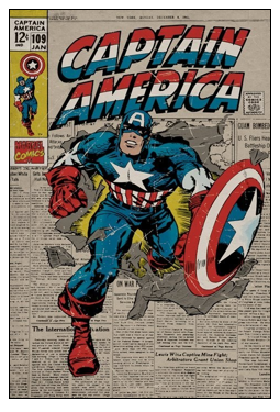 Cover of vintage Captain America comic book.